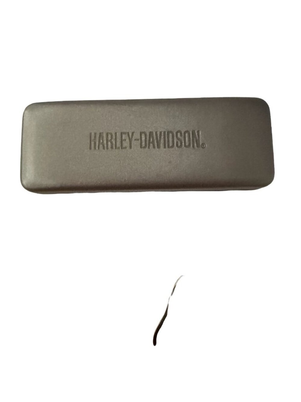 Harley Davidson Hard Shell Eyeglass Sunglasses Case Gray Embossed Logo